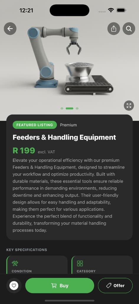 Rubyfields app — Product detail